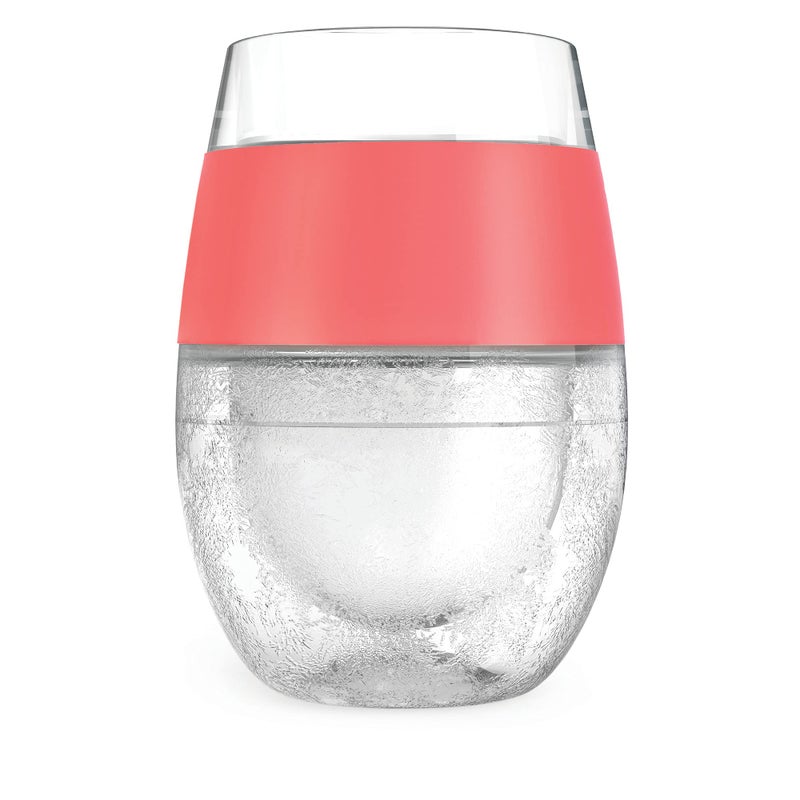 Host Wine Freeze Cup Set of 2 - Plastic Double Wall Insulated Wine Cooling Freezable Drink Vacuum Cup with Freezing Gel, Wine Glasses for Red and White Wine, 8.5 oz Coral - Image 4